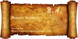 Musch Albert névjegykártya